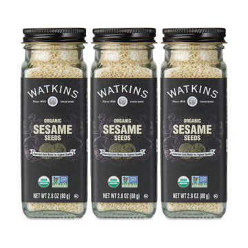 Watkins Organic Sesame Seeds, 2.8 Ounce Jar, 3-Pack