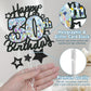 Happy 30Th Birthday Cake Topper, Black Glitter And Gem Patterns Card Stock Cake Toppers, 30 Year Birthday Party Cake Decoration