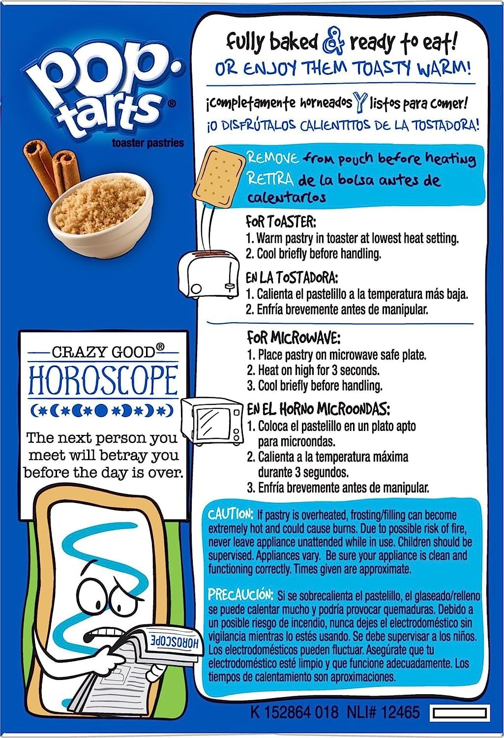 Pop Tarts Toaster Pastries, Unfrosted Brown Sugar Cinnamon 8 Ea (Pack Of 2)
