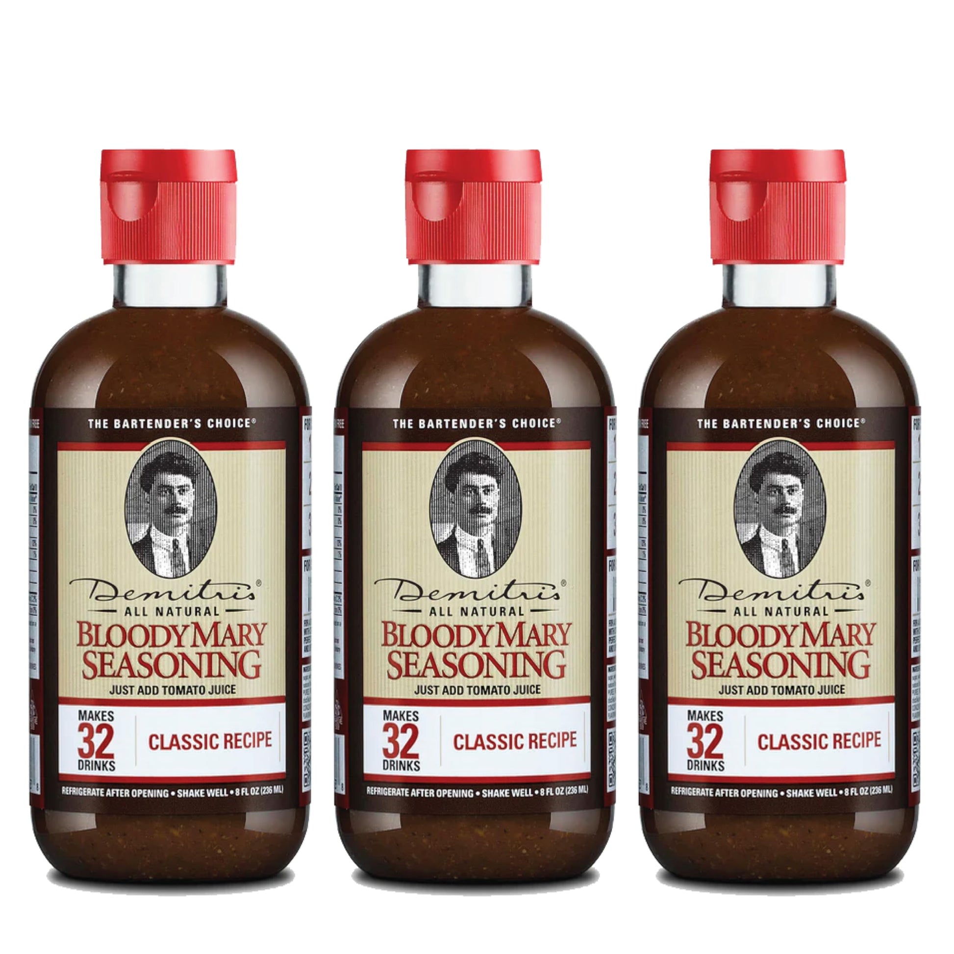 Demitris Bloody Mary Seasoning, Classic Recipe, 8oz Bottles, Pack of 3