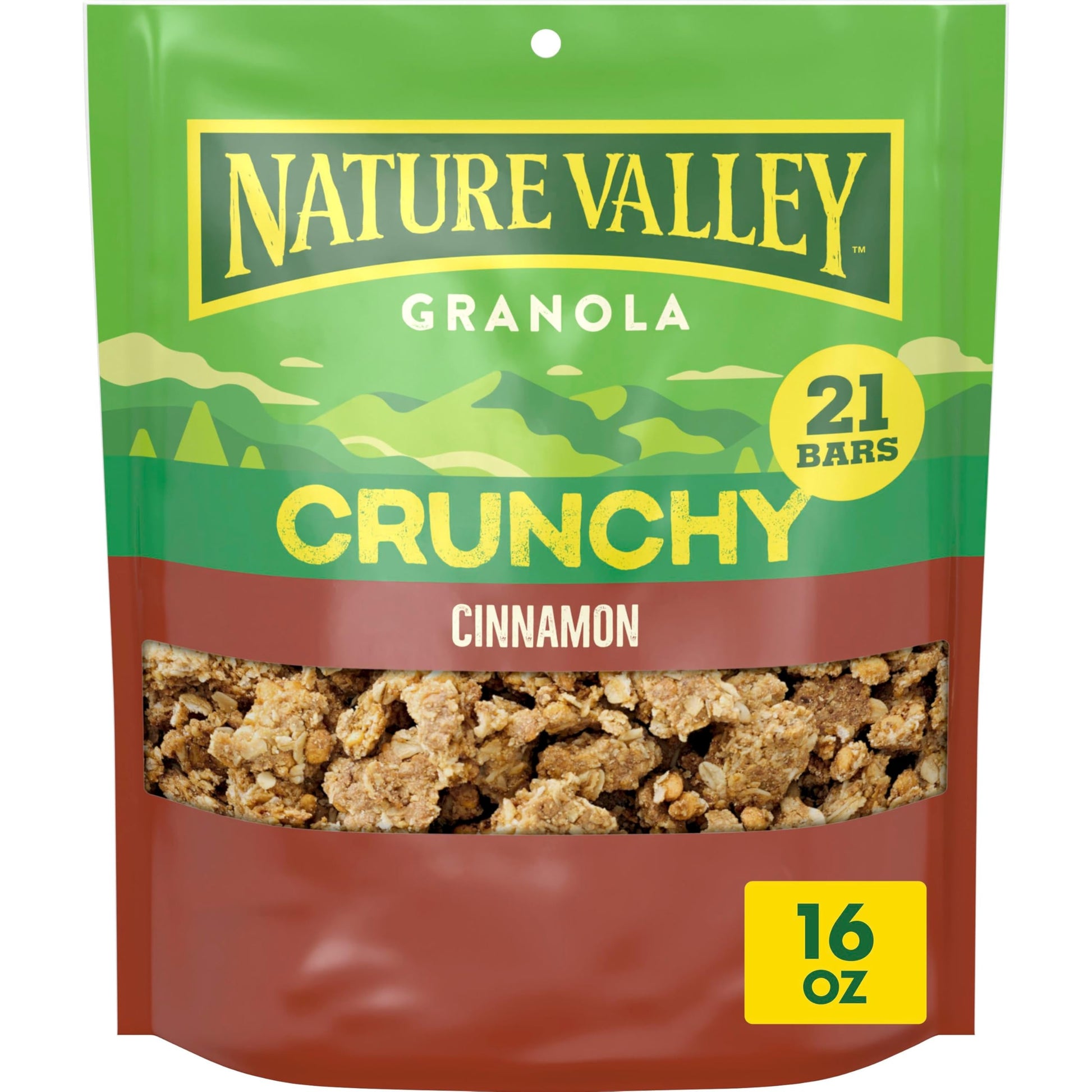 Nature Valley Crunchy Granola, Cinnamon Granola, Resealable Snack Pouch, 16 oz