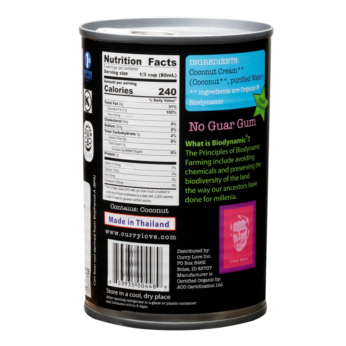 Biodynamic & Organic Unsweetened Coconut Cream | Case Of 6 X 13.5 Fl Oz Cans