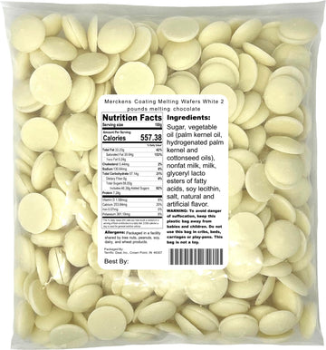Merckens Coating Melting Wafers White melting chocolate, 2 pounds