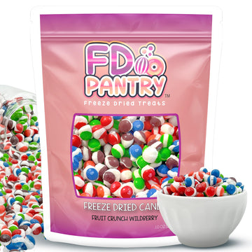 Fruit Crunch Wildberry - Freeze Dried Candy, 10 Oz - Assorted Wild Berry Flavors, Large Pouch - Ideal Gift Snack Treat