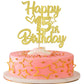 YCTHUNFISH 15th Birthday Cake Topper - Glitter Heart Star Design, Gold, Bamboo