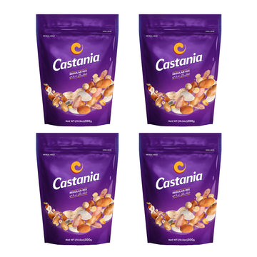 Castania BBQ Lebanese Mixed Nuts, Regular Mix with Peanuts, Pumpkin Seeds, Corn, and Chickpeas, 10.6oz (Pack of 4)