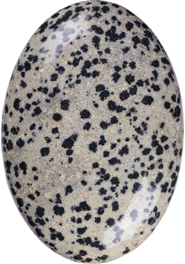 Ufeel Dalmation Jasper Palm Stone Crystal - Natural Chakra Therapy Polished Healing Crystal Oval Pocket Gemstone For Anxiety Str