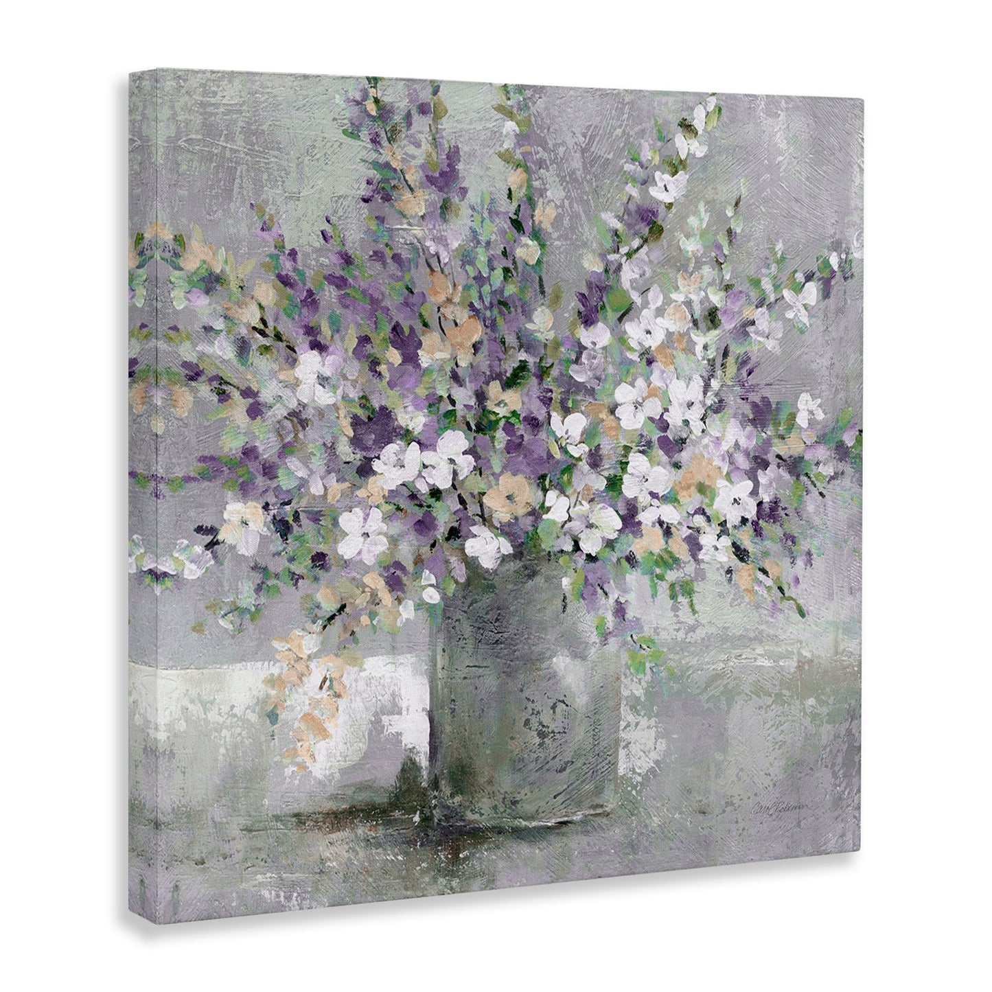 Stupell Industries Blossoming Aster Flower Bouquet Soft Purple Bouquet Painting Canvas Wall Art, Design By Carol Robinson