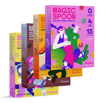 Magic Spoon Cereal, Variety 4-Pack Of Cereal - Keto & Low Carb Lifestyles, Gluten & Grain Free, High Protein, 0G Sugar