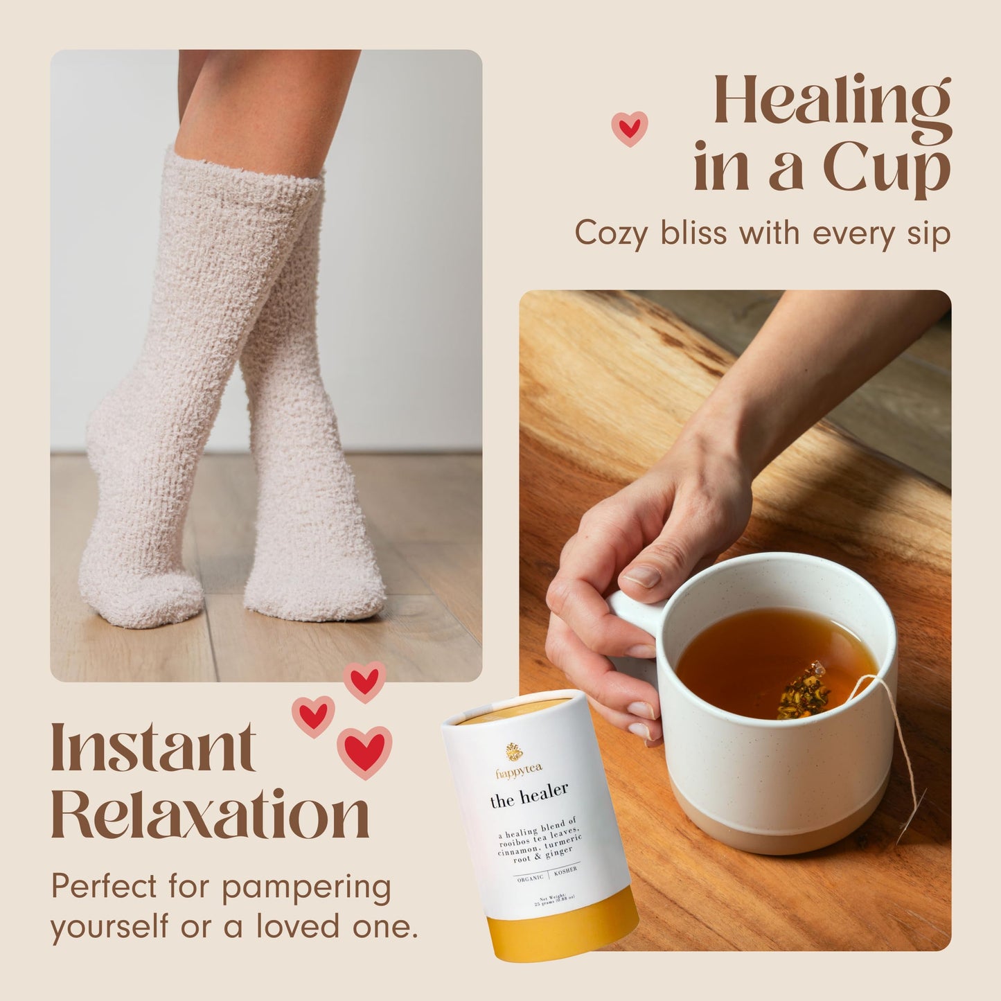 Unboxme Get Well Gift Box - 5 Piece Set with Fluffy Socks, Mug, Tea, Candle, Sending Hugs Card