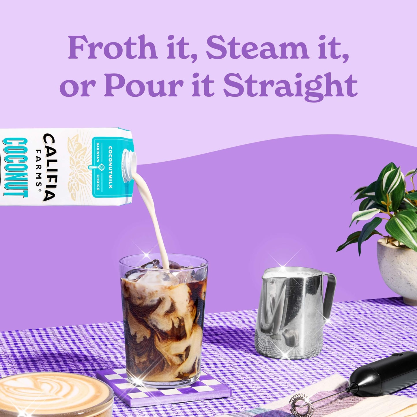 Califia Farms - Coconut Barista Blend Coconut Milk, 32 oz (Pack of 6), Shelf Stable, Dairy Free, Plant Based, Vegan, Gluten Free