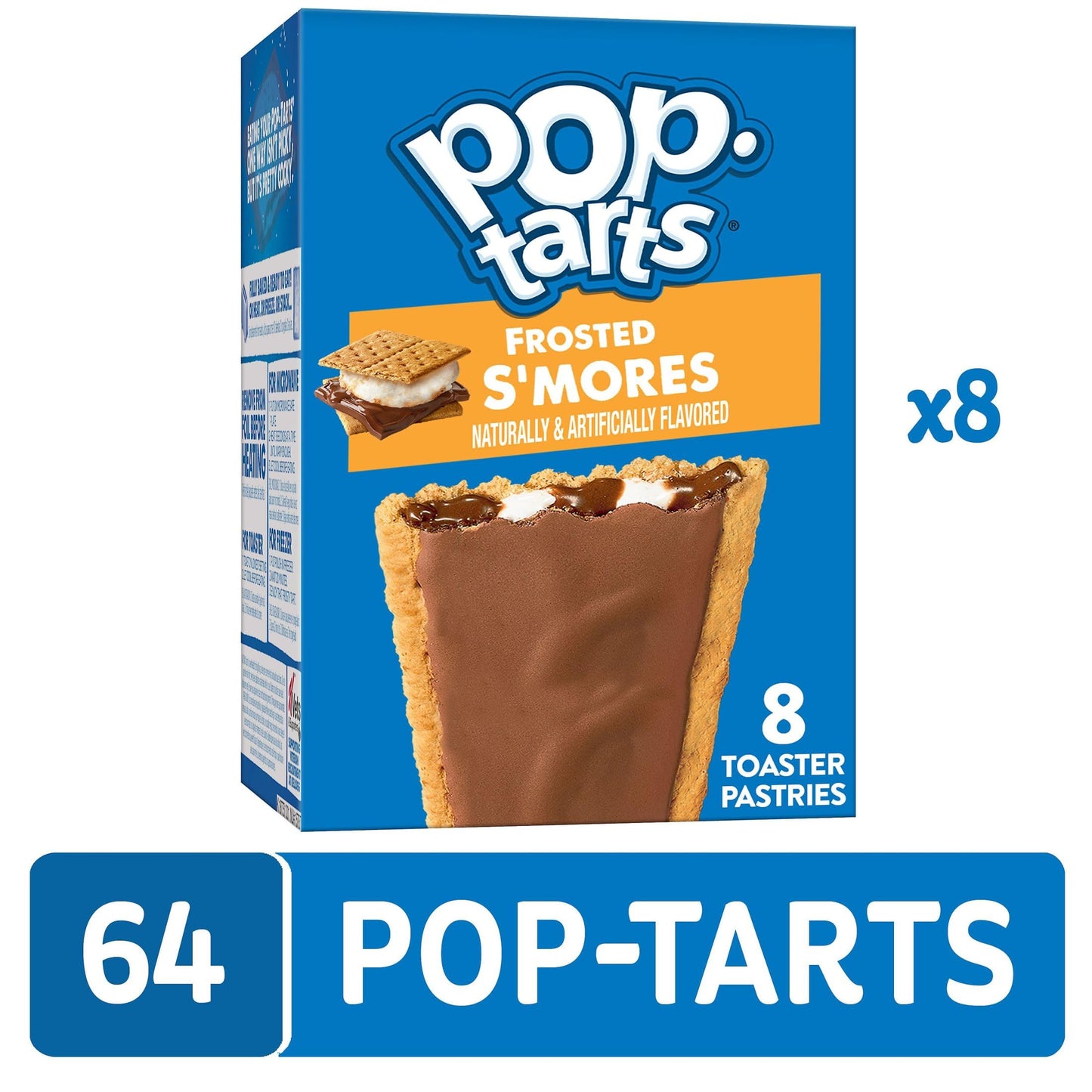 Pop-Tarts Toaster Pastries, Breakfast Foods, Kids Snacks, Value Pack, Frosted Smores (64 Pop-Tarts)