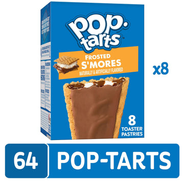 Pop-Tarts Toaster Pastries, Breakfast Foods, Kids Snacks, Value Pack, Frosted Smores (64 Pop-Tarts)