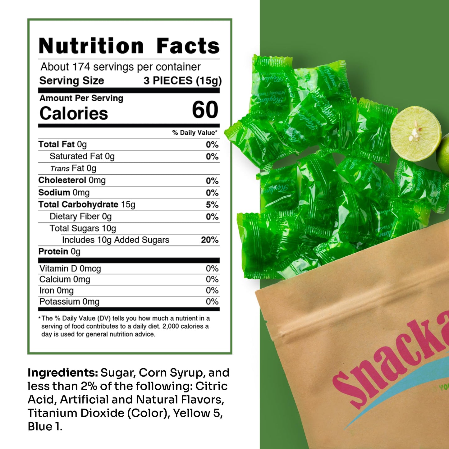 Starlight Candy, Individually Wrapped (6 Pound, Key Lime)