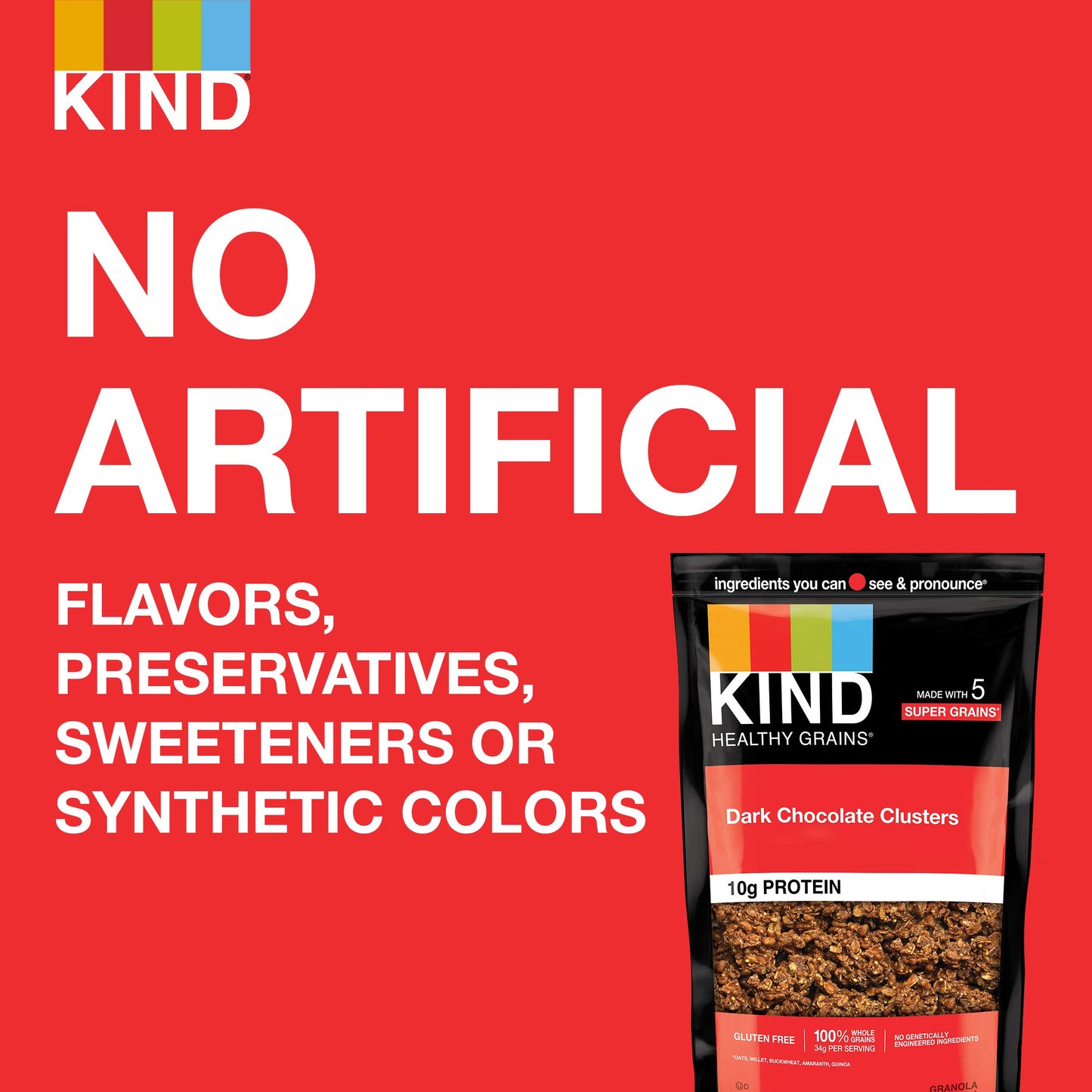 Kind Healthy Grains Clusters, Dark Chocolate Granola, 10G Protein, Gluten Free, Non Gmo, 11 Ounce (Pack Of 1)