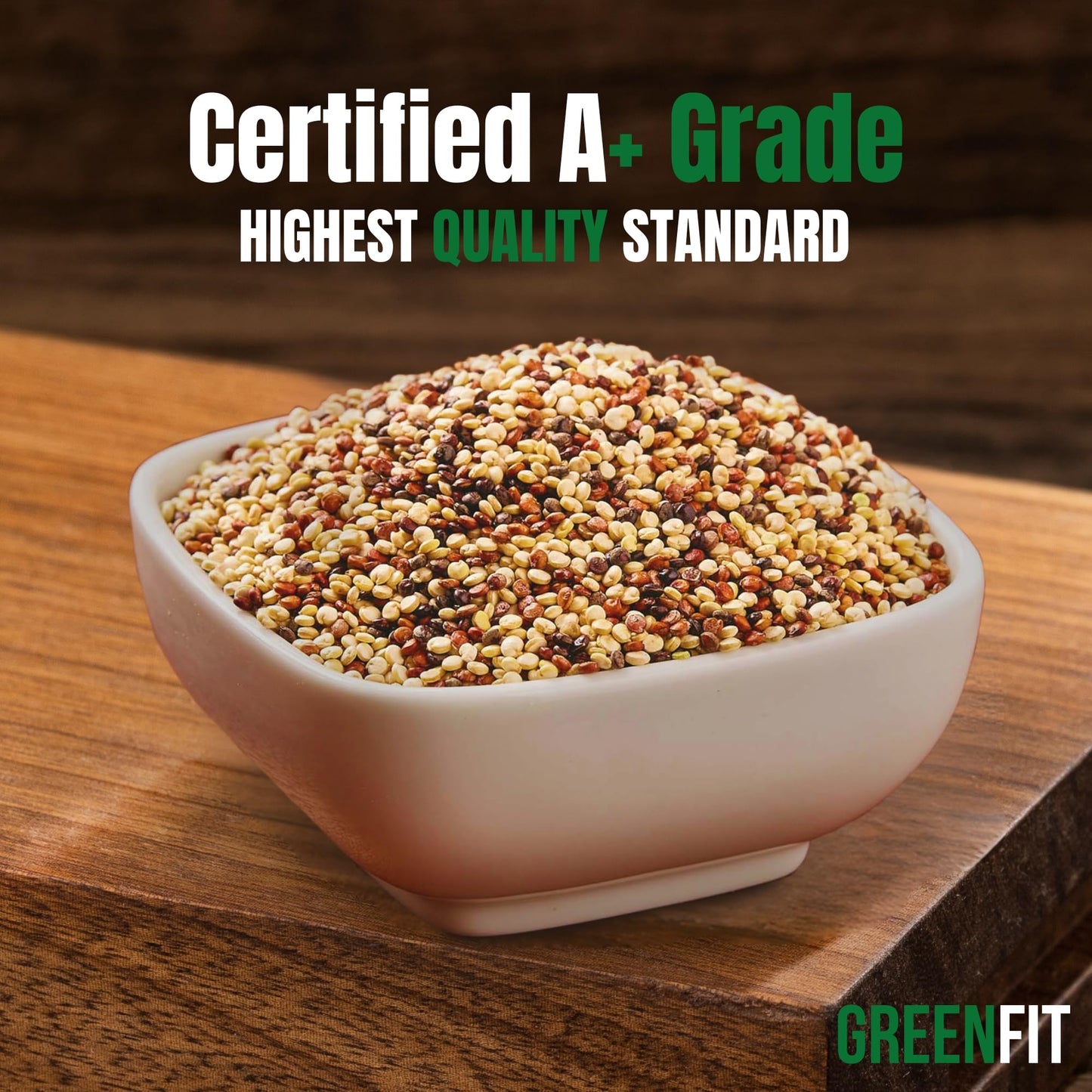 Greenfit Royal Organic Tri Color Quinoa | Non-GMO, Gluten-Free, Vegan, and Organic | Complete Protein, High Fiber, Low-Calorie T