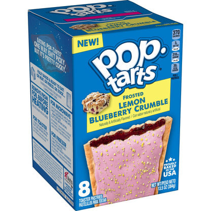 Pop-Tarts Toaster Pastries, Breakfast Foods, Kids Snacks, Frosted Lemon Blueberry Crumble, 13.5oz Box (8 Pop-Tarts)