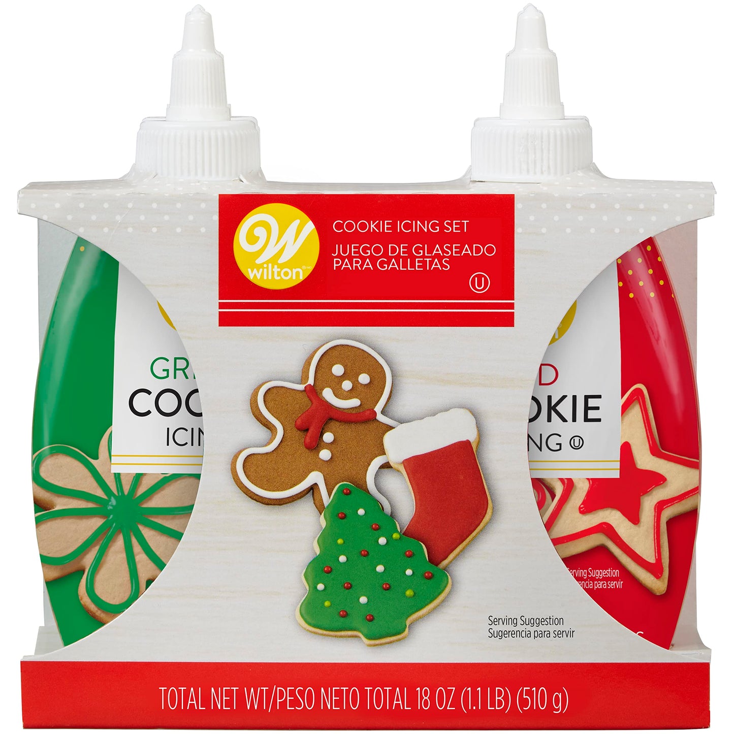 Wilton Red and Green Cookie Icing Set, 2 Count (Pack of 1)