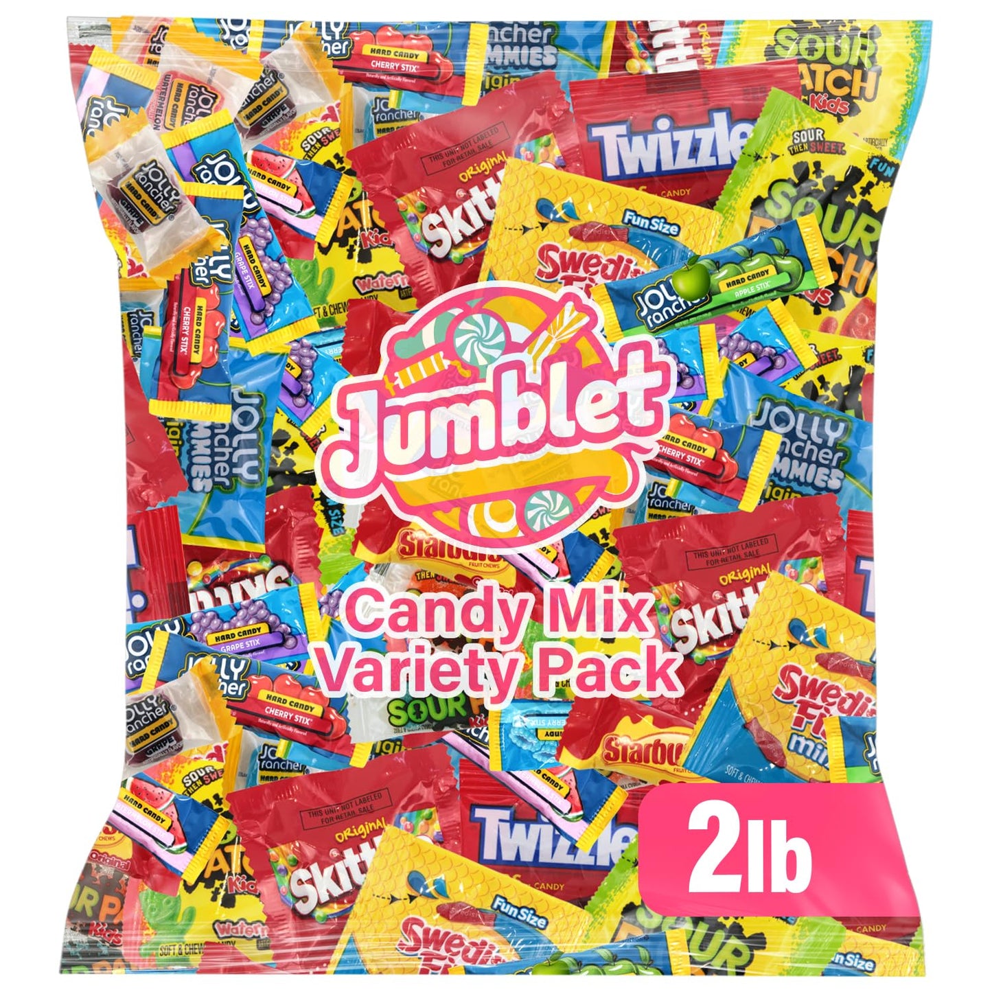 Bulk Candy Mix Variety Pack - 2lb Pack of Individually Wrapped Assorted Sweets for Party Favors  Candy Buffets  Goodie Bags  Gifting  and Office 