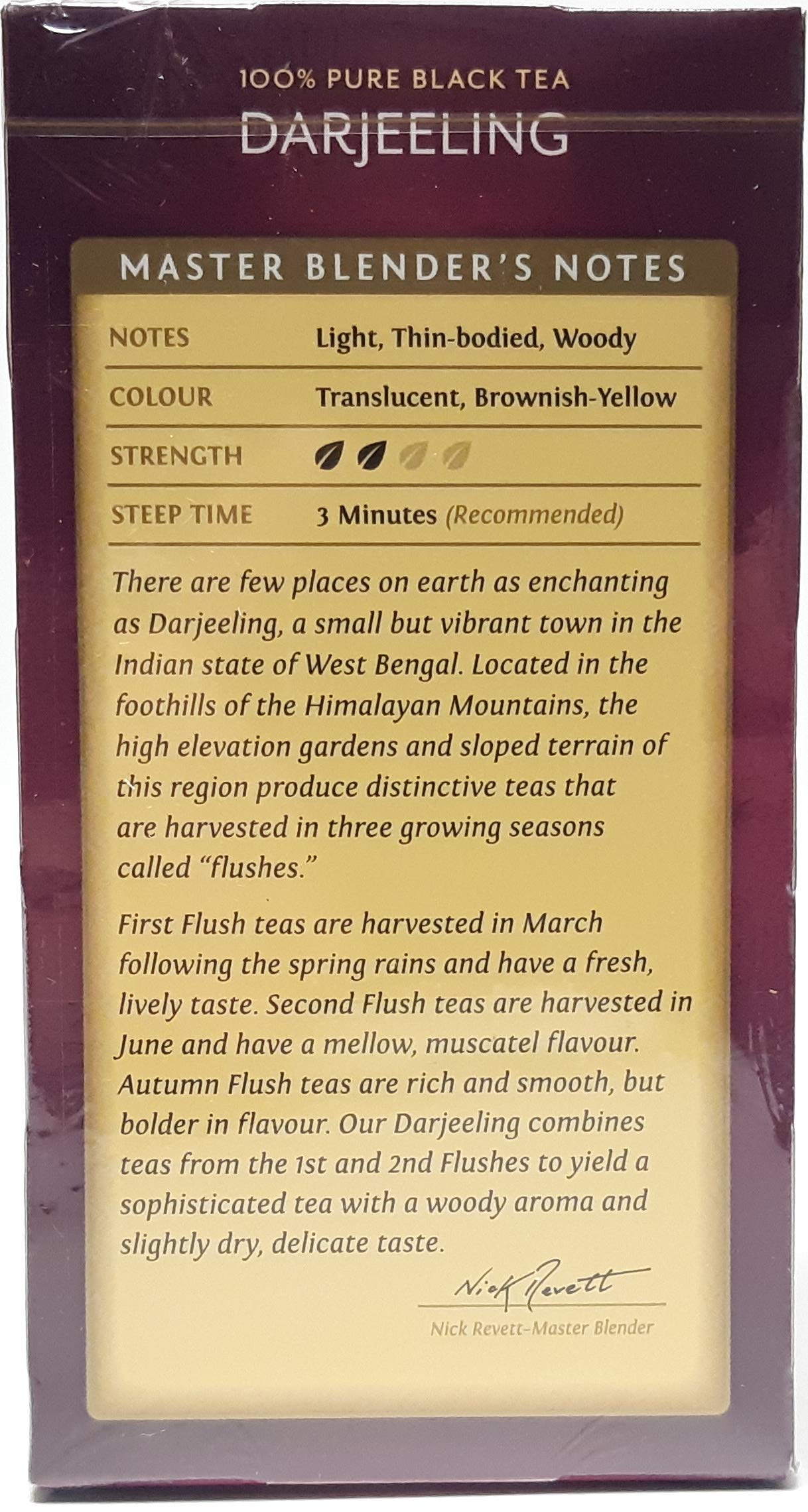 Twinings Darjeeling Tea Bags - 20 Count Box, Classic Flavor, Ideal for Tea Lovers