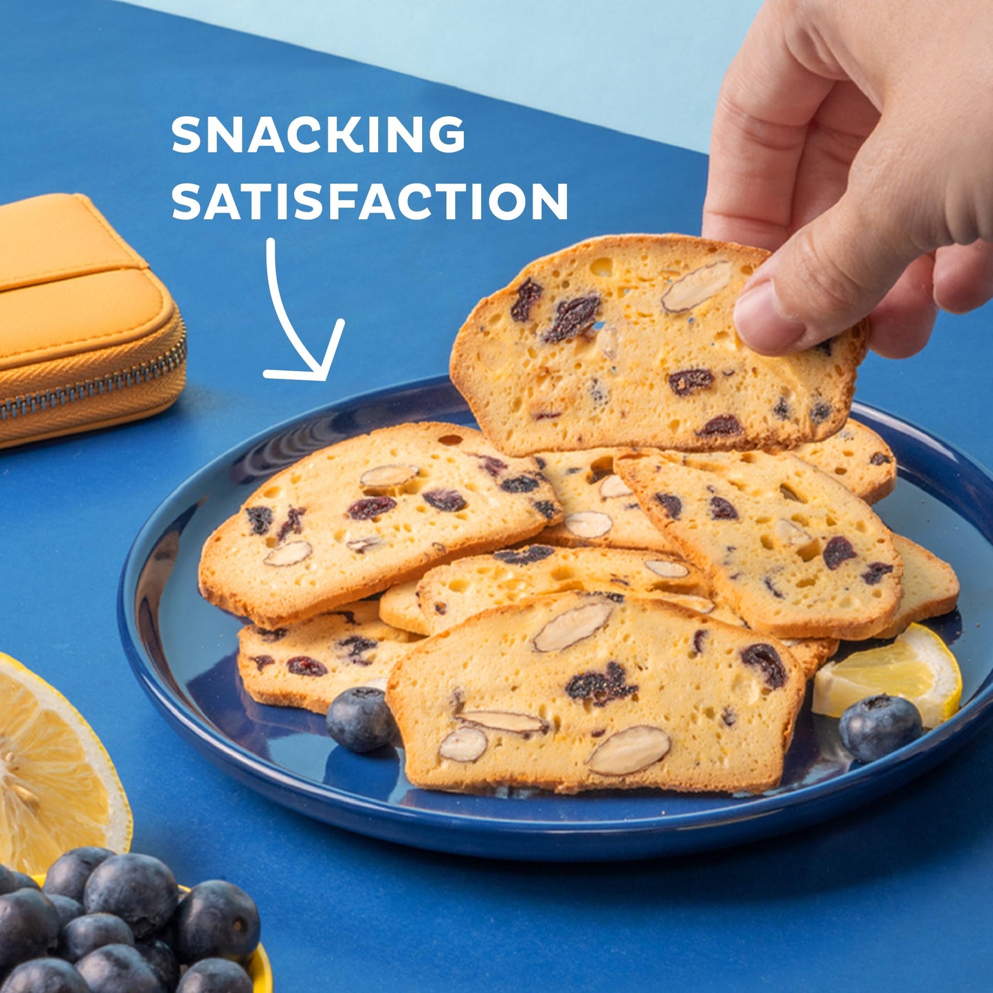 Nonni'S Thinaddictives Almond Thin Cookies - 6 Boxes Lemon Blueberry Cookie Thins - Almond Cookies - Sweet Crunchy & Chewy - Bis