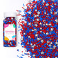 4th of July Sprinkles, Patriotic Sprinkles for Cupcakes, Metallic Sliver Star Red Blue Sprinkles for Cake Decorating Cupcakes Ic