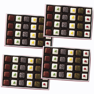 4 Holiday Gift Boxes - The Swiss Colony Christmas Petits Fours - Assorted Chocolate and Swiss Creme Gourmet Mini Layer Cakes Hol