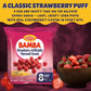 Bamba Strawberry Snacks All Natural Sweet Red Strawberry Bamba Corn Puffs, 1.05oz Bag, (Family Pack Of 8 Bags)