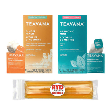 Teavana Medicine Ball, Cold Buster Recipe, 1 Box Each Of Ginger Peach And Harmonic Mint, Total Of 48 Tea Bags, Includes 10 Count