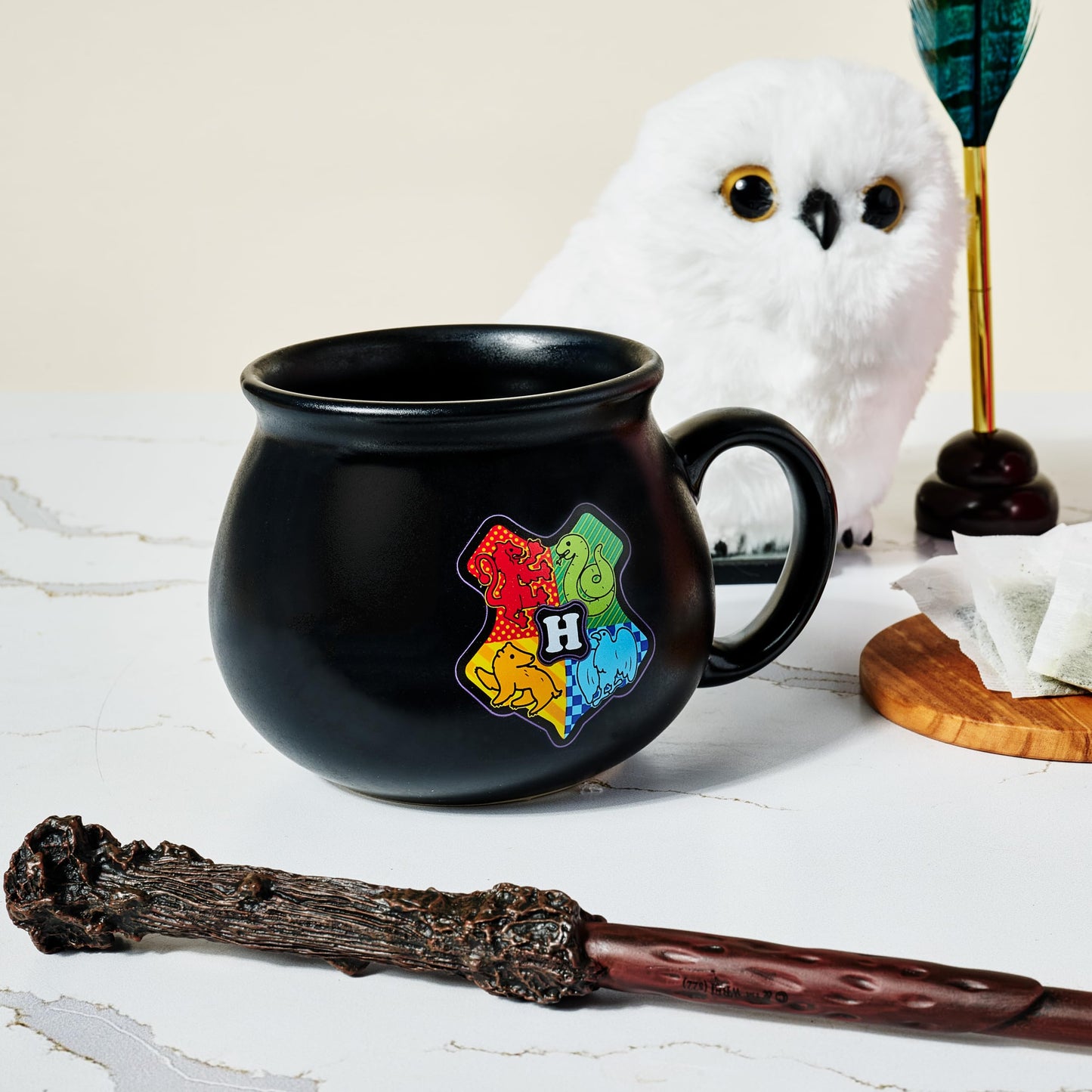 Harry Potter, Character Tea Gift Set, Includes A Pair Of Cauldron Mugs And 36 Black And Green Tea Bags In 9 Flavors, Perfect For Harry Potter Party