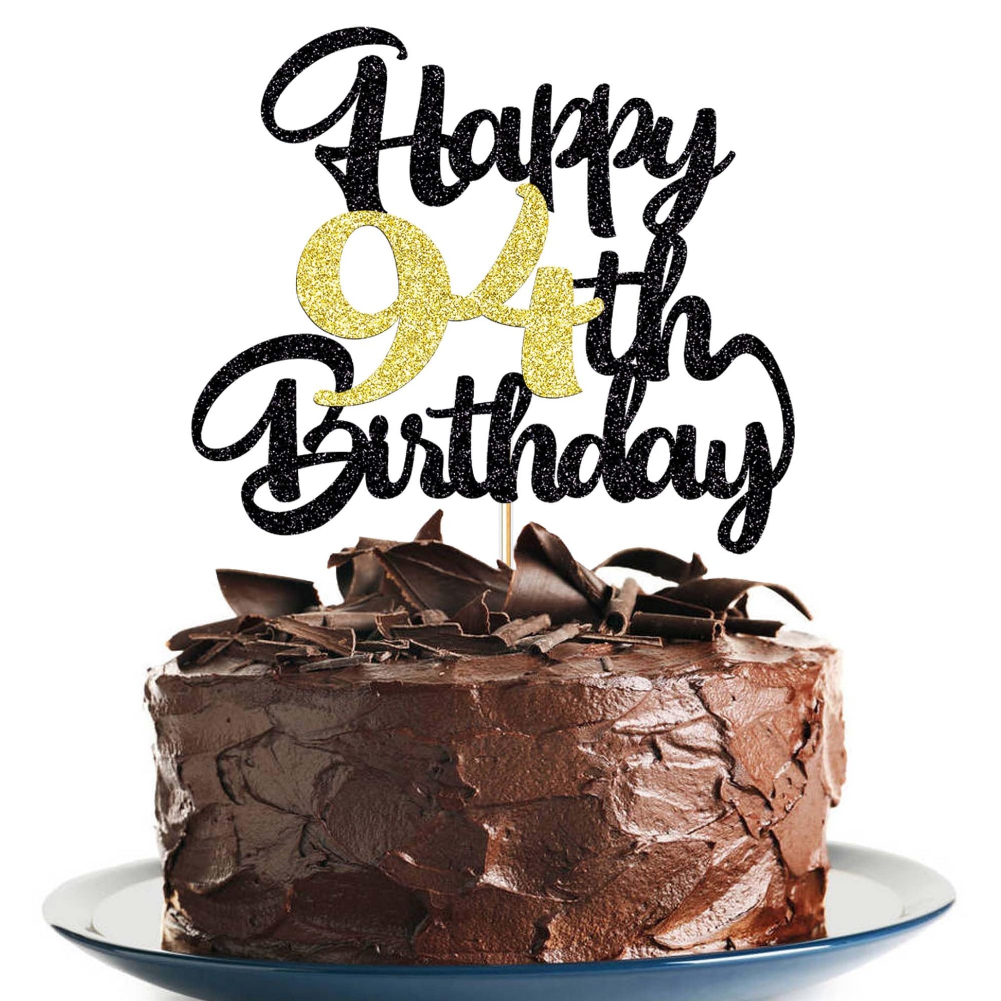 Klionjor 94Th Happy Birthday Cake Topper Happy Birthday Cake Decoration 94Th Birthday Party Decoration Gift Pluflavor Blend (94)