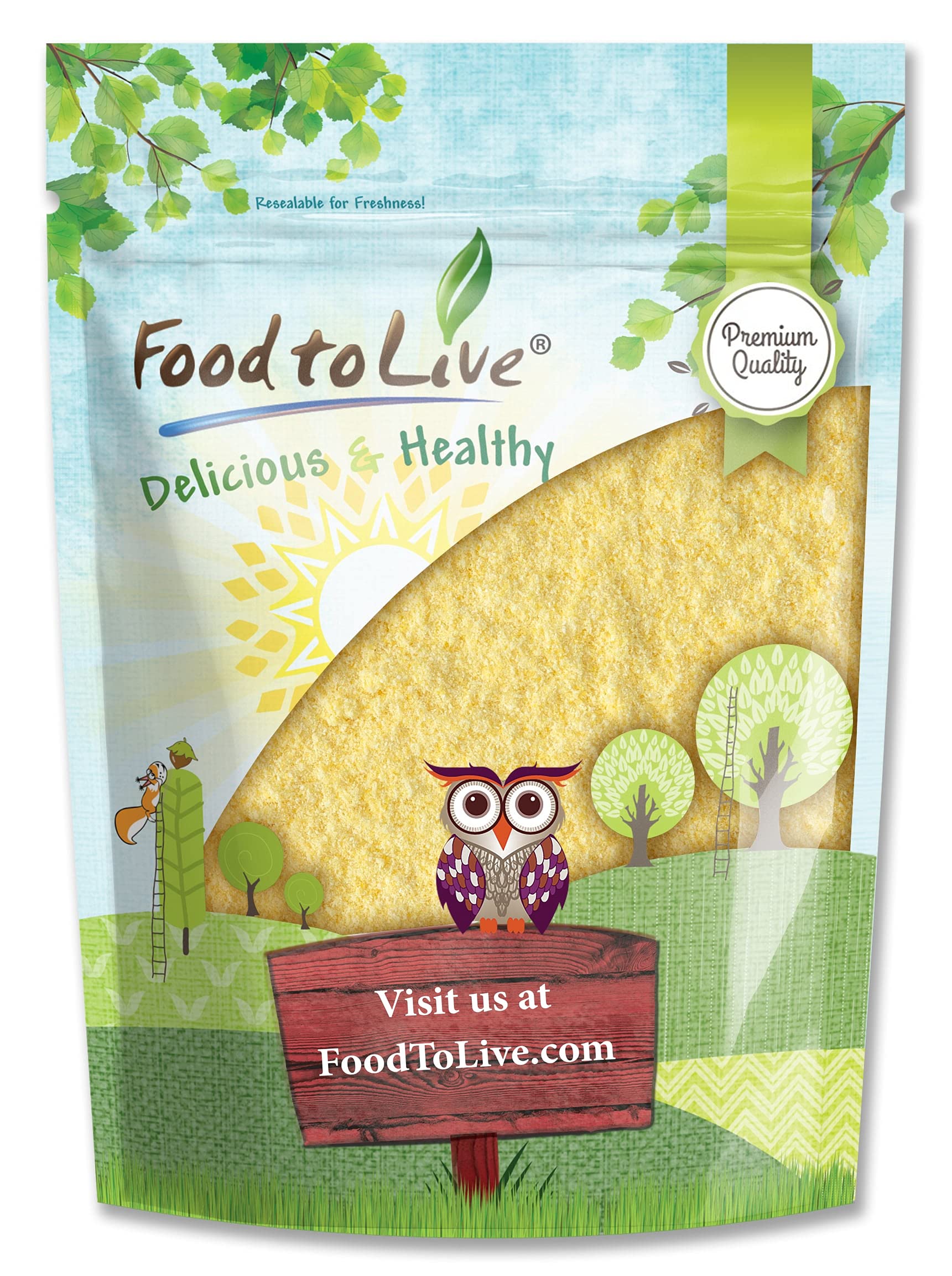 Food to Live Corn Flour, 5 Pounds - Made from Whole Grain, Finely Ground Meal, Vegan, Kosher, Bulk, Great for Cooking and Baking