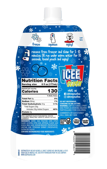 Icee Slush Frozen Fruit Drink Pouches - Just Freeze & Squeeze For Instant Slushy Maker, Great For Birthday Party, Lunchbox, No I