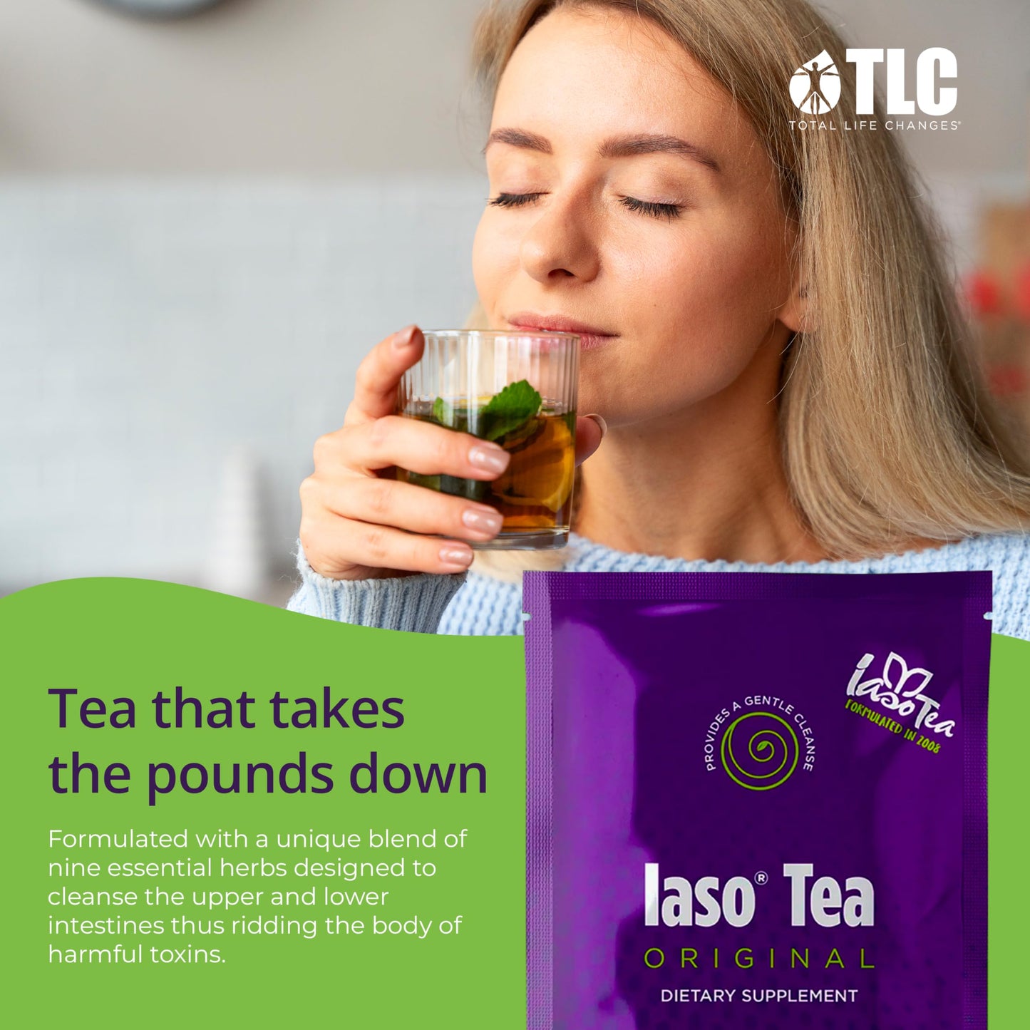 IASO Instant Tea - TLC Cleansing Drink Formula, 10 Sachets (5 Packs), 2 Count