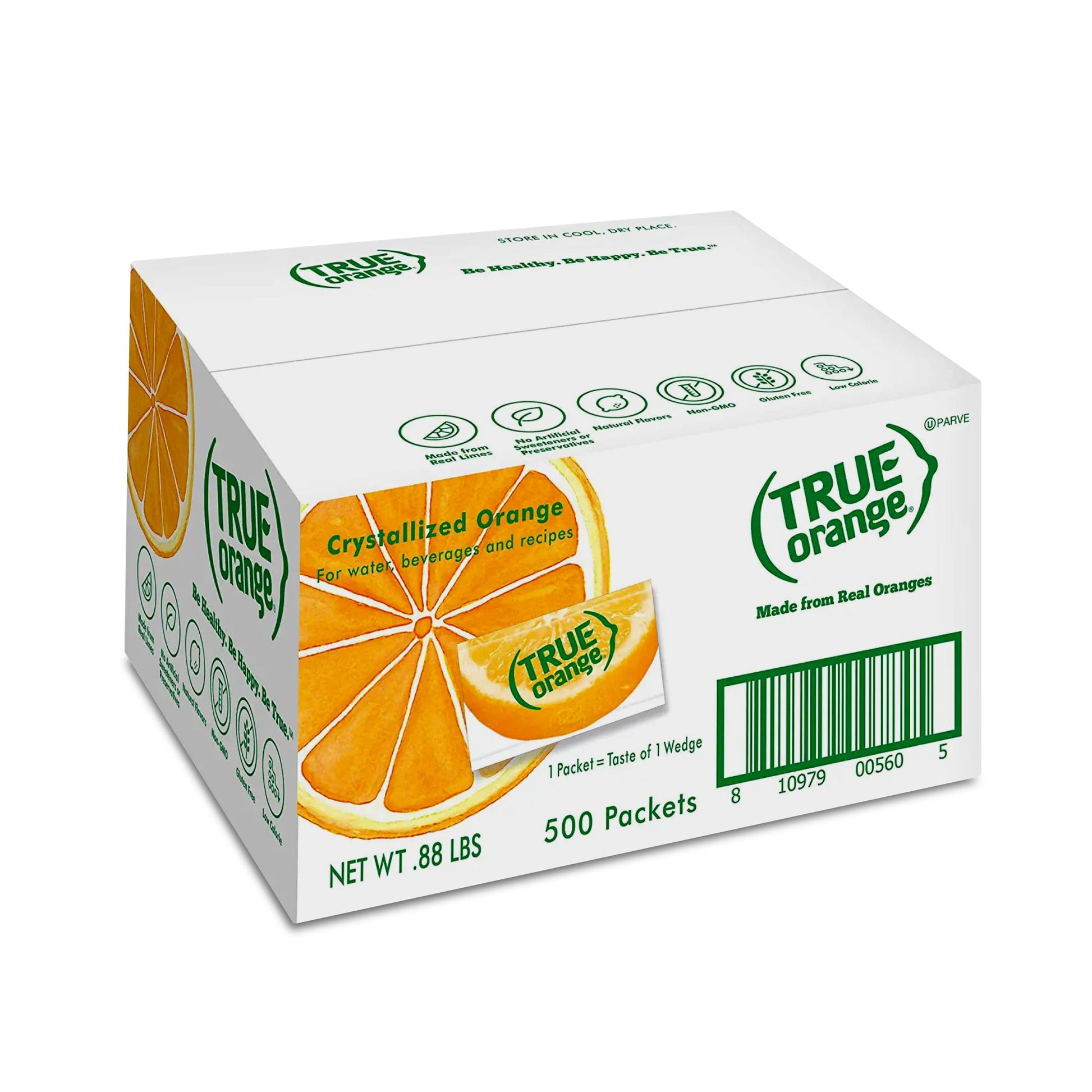 TRUE ORANGE Water Enhancer, Bulk Pack, Zero Calorie Flavoring, For Bottled Water, Iced Tea & Recipes, Flavor Packets Made with R