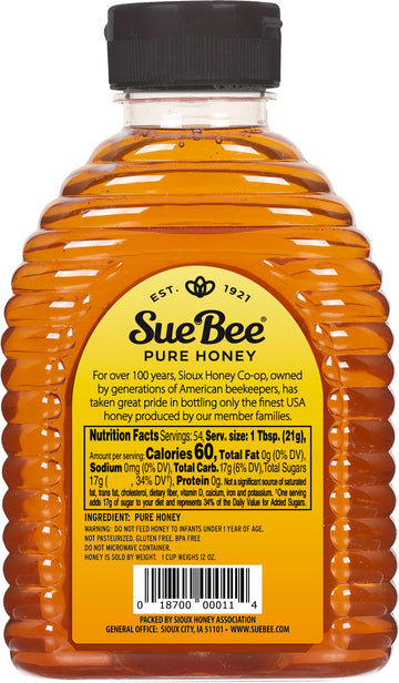 Sue Bee Pure Premium Honey, Usa Beekeepers, 24 Oz Packaging May Vary