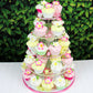 Global Sugar Art Tropical Frangipani Plumeria Edible Sugar Flower Blossoms, Wedding Cake & Cupcake Flowers with Leaves, 24 Count