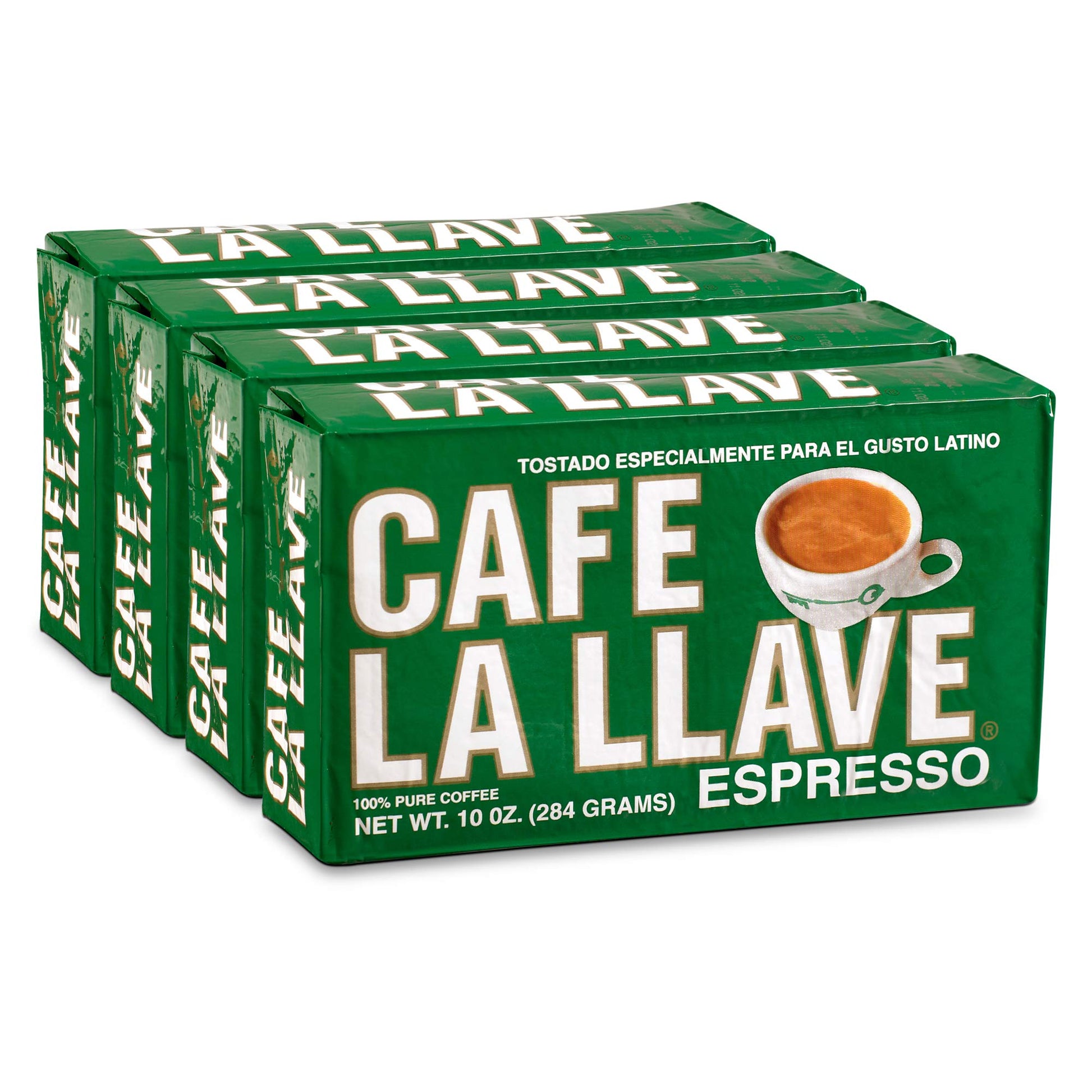 Cafe La Llave Espresso Dark Roast Coffee, 10 Ounce (Pack of 4)