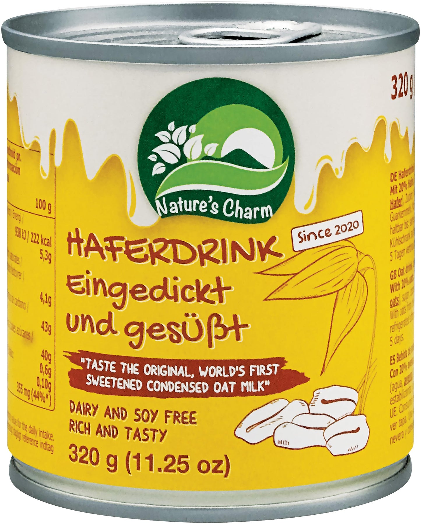 Nature's Charm Sweetened Condensed Oat Milk, 0g Trans Fat, Vegan Friendly, Dairy Free, 11.25 Ounce (Pack of 6)
