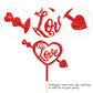Rssta i Valentines Day Heart Cake Toppers, Red Glitter Paper Picks for Weddings, Bridal Showers, Anniversaries, and Parties