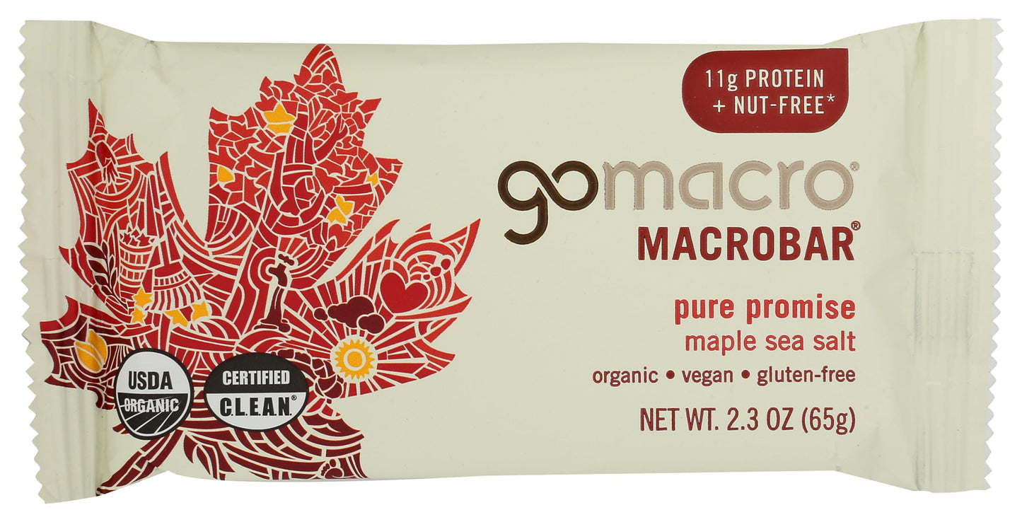 Gomacro Macrobar Organic Vegan Protein Bars - Maple Sea Salt