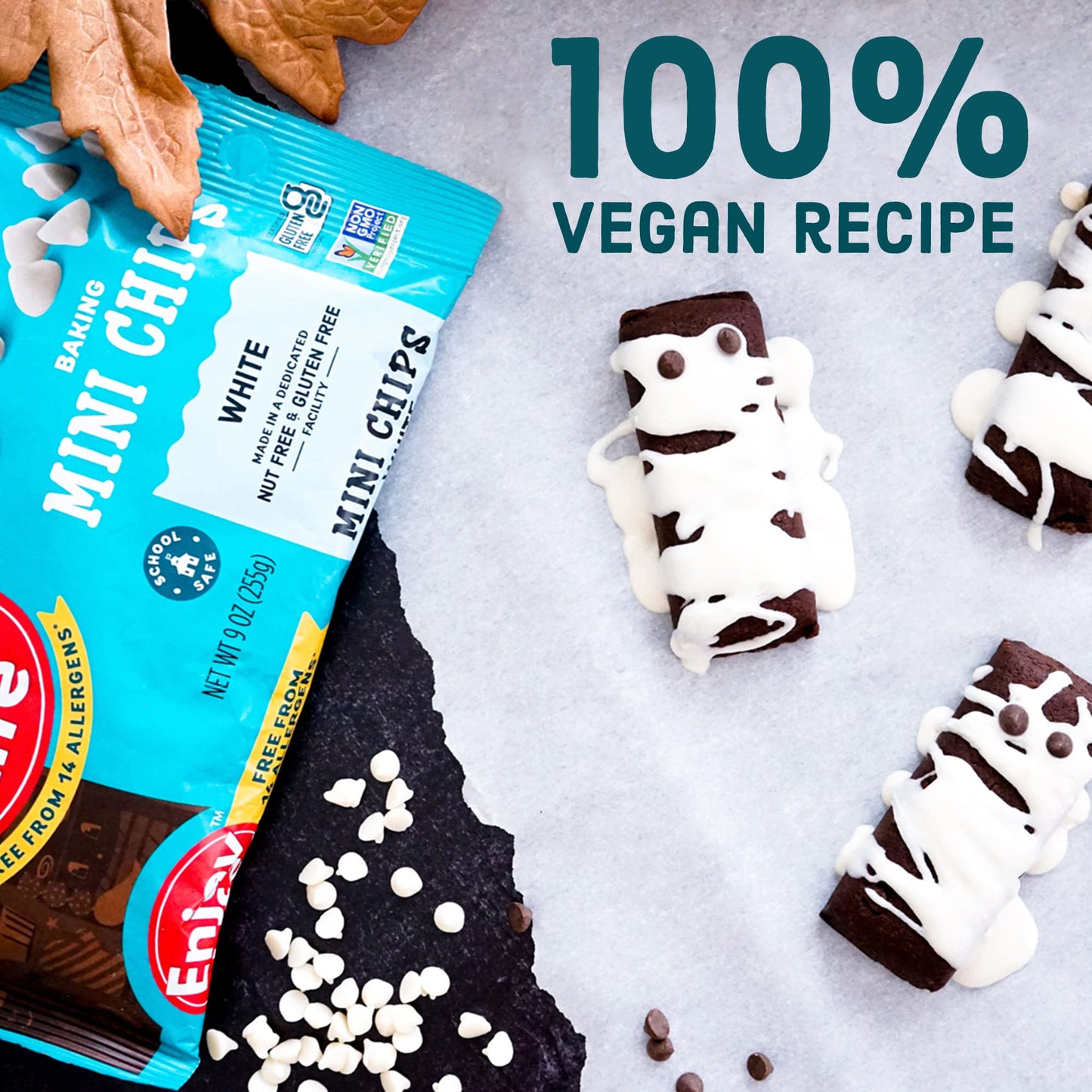 Enjoy Life Baking White Baking Chips, Dairy, Soy, & Nut Free, Non Gmo, Gluten Free, Vegan Chocolate Chips, 9 Oz (Pack Of 6), Bake The Best Brownies, Cakes, Cookies, & Pancakes