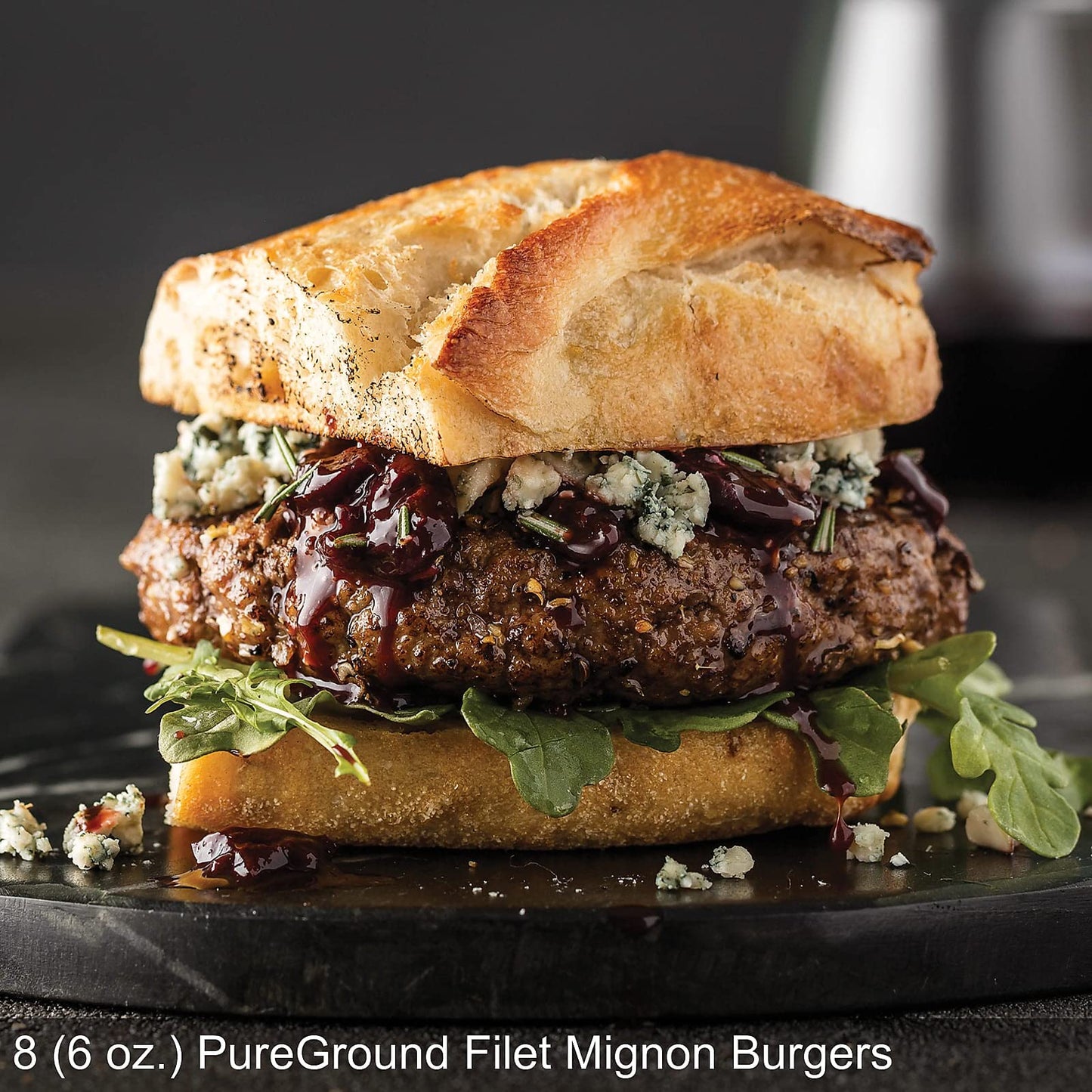 Omaha Steaks PureGround Burger Flight - 32 Burgers (8 Filet Mignon, 8 Porterhouse, 8 New York Strip, 8 Sirloin) - 6 oz