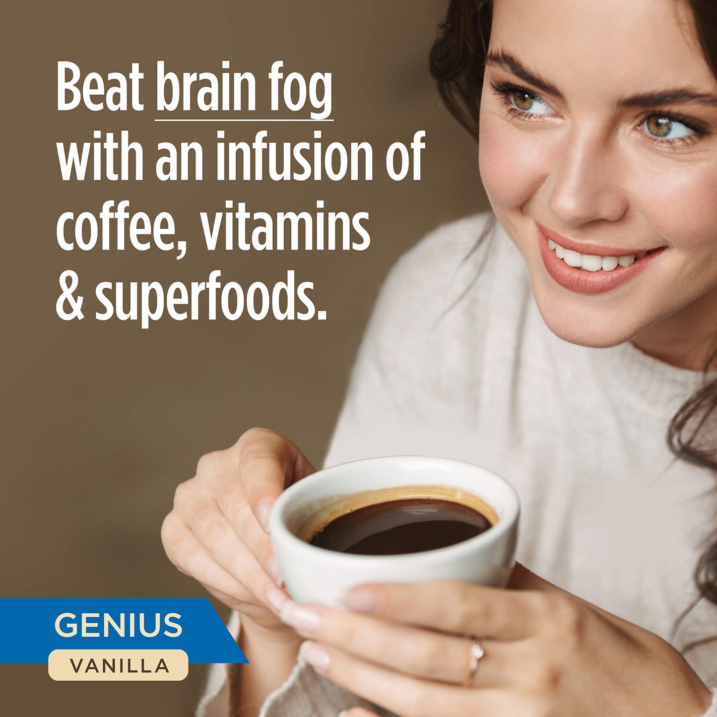 VitaCup Genius Vanilla Keto Coffee Pods with MCT Oil, B Vitamins & D3, 64 Count, Compatible with K-Cup malt-inspired