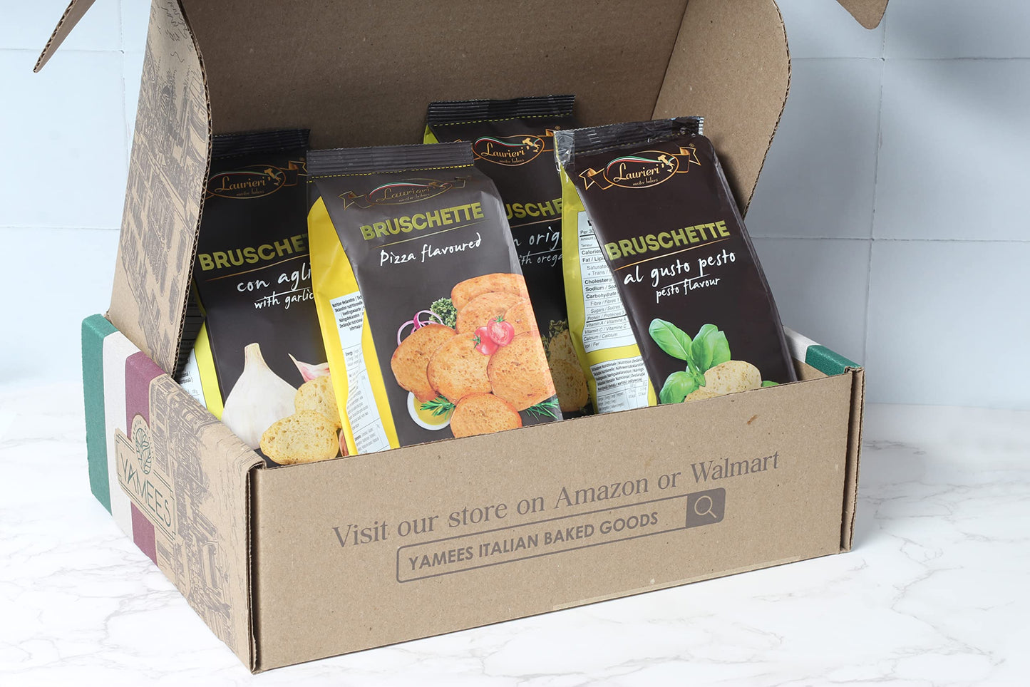 Bruschette Toast Crackers - Variety Pack Of 4 - Crostini Toast For Bruschetta - Gourmet Crackers For Cheese Platter - Italian Ch