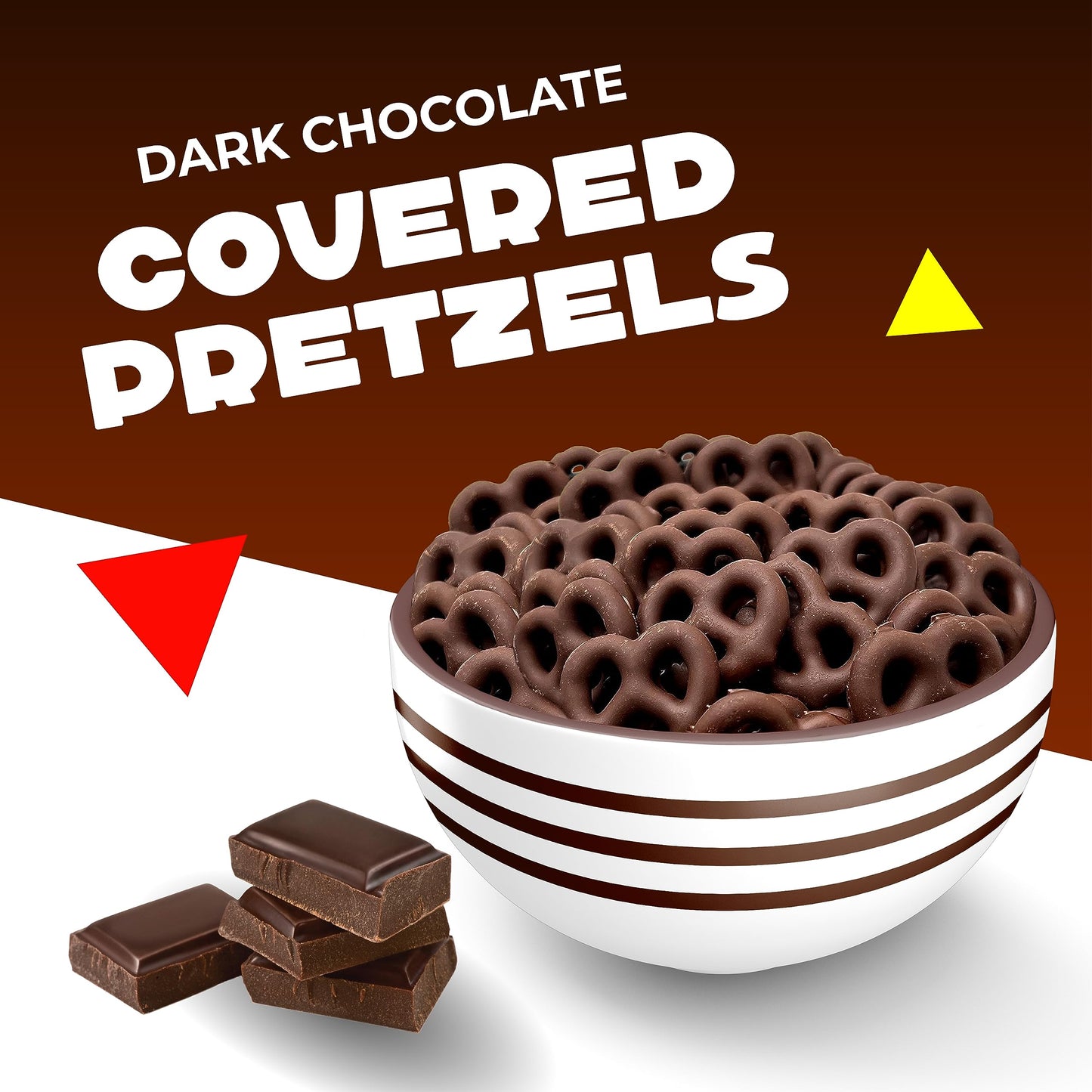 Dark Chocolate Covered Pretzels | 40 Ounce Bag | Salted Pretzels in Mildly Sweet Chocolate Coating