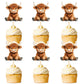 Cyodoos 24Pcs Highland Cow Cupcake Toppers Farm Animals Cupcake Picks Highland Cow Theme Baby Shower Kids Birthday Party Cake De