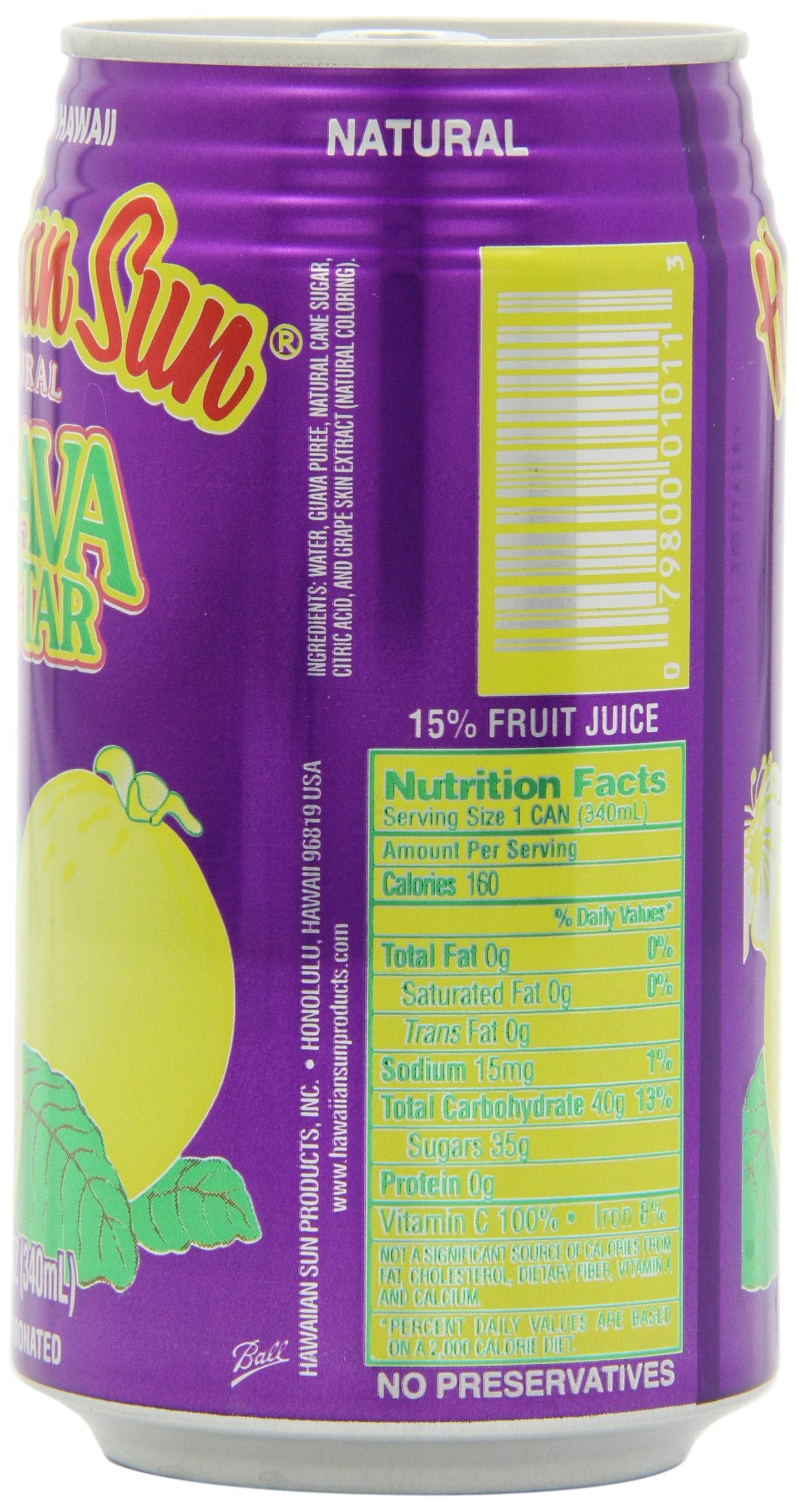 Hawaiian Sun Nectar, Guava, 11.5 Fl Oz (Pack of 24)