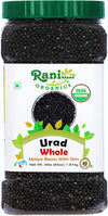 Rani Organic Urid/Urad Whole Black (Matpe Beans With Skin) Indian Lentils 64oz (4lbs) 1.81kg Bulk PET Jar ~ All Natural | Vegan 