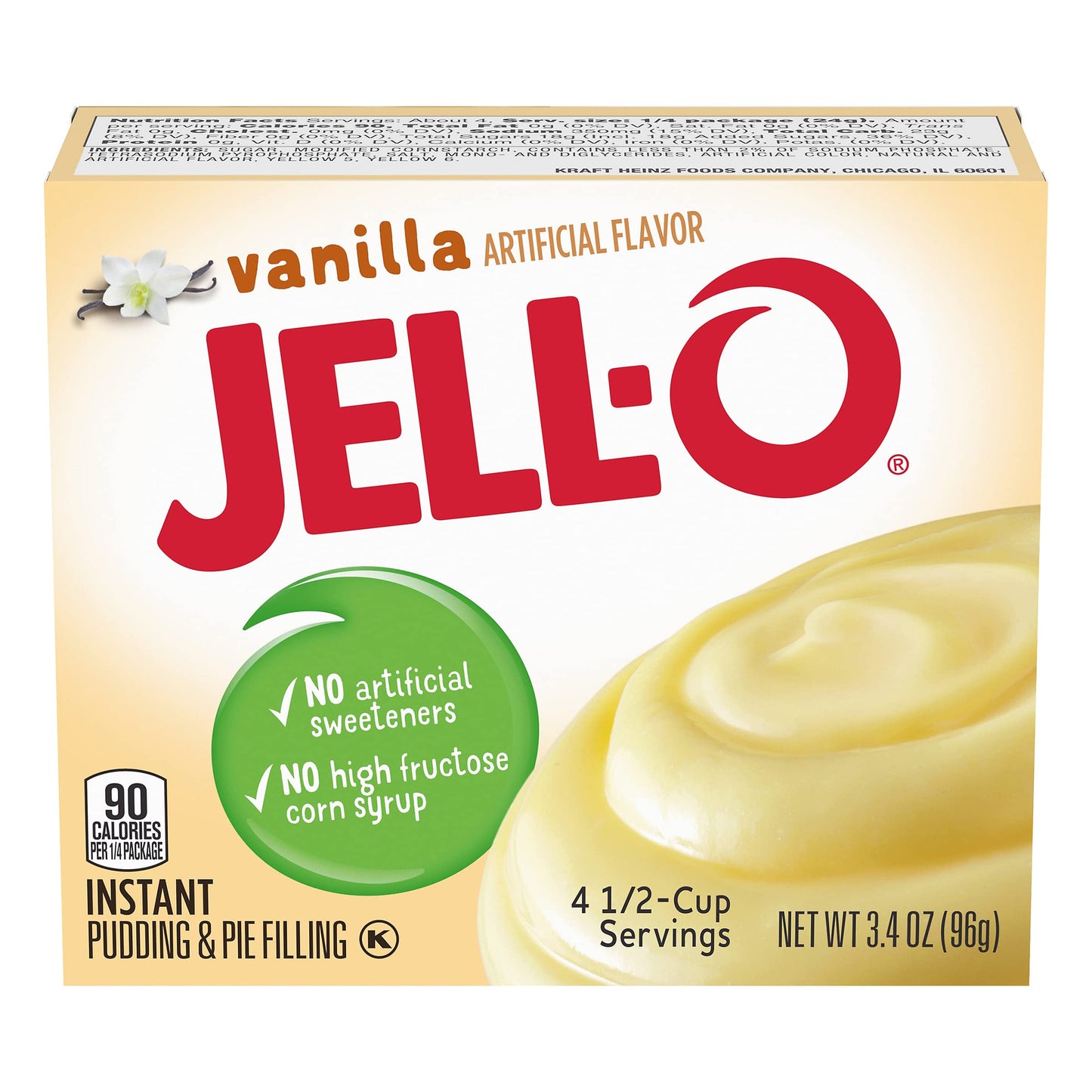 Jell-O Vanilla Pudding & Pie Filling, 3.4 Oz, 4 Pk
